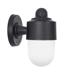 Alan Round Outdoor Wall Lantern Black E27 15W IP44-1