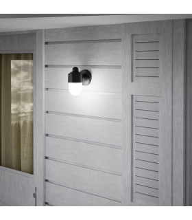 Alan Round Outdoor Wall Lantern Black E27 15W IP44-2