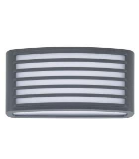 Zenitha Grated Outdoor Flush Wall Lamp Black LED 12W 3000K IP54 On-Off-1