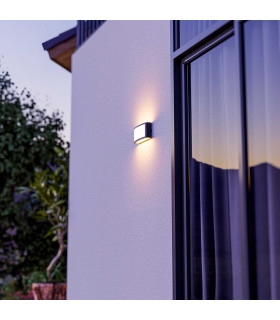 Zenitha Diffuser Outdoor Flush Wall Lamp Black LED 12W 3000K IP54 On-Off-2
