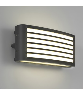 Zenitha Grated Outdoor Flush Wall Lamp Black LED 12W 3000K IP54 On-Off-2