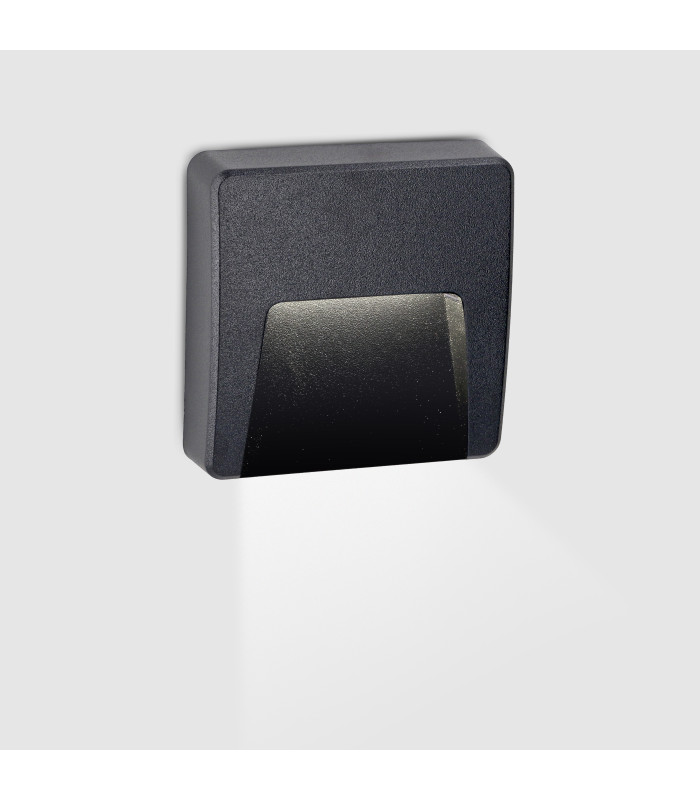 Kairo Outdoor Flush Wall Lamp Black LED 2.9W CCT 2700-3200-4000K IP65 On-Off-2