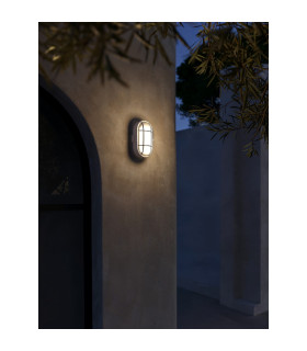 Fond Oval Outdoor Bulkheads Wall Lamp White E27 15W IP44-2