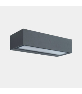 Nemesis Outdoor Up Down Wall Lamp Grey Tinted LED 8.8W CCT 2700-3200-4000K IP65 On-Off