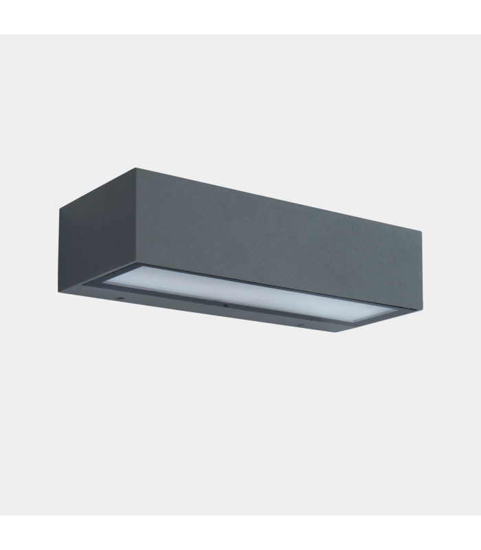 Nemesis Outdoor Up Down Wall Lamp Grey Tinted LED 8.8W CCT 2700-3200-4000K IP65 On-Off