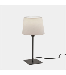 Metrica Square Table Lamp with Round Tapered Shade Black E27 15W-1