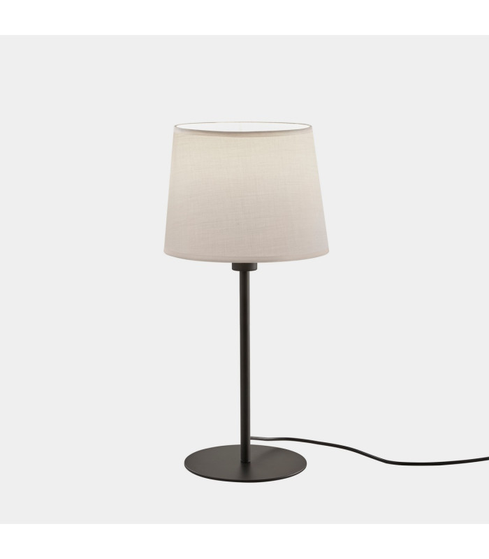 Metrica Round Table Lamp with Round Tapered Shade Black E27 15W-1