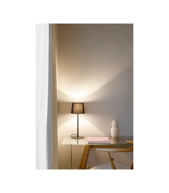 Metrica Round Table Lamp with Round Tapered Shade Black E27 15W-2
