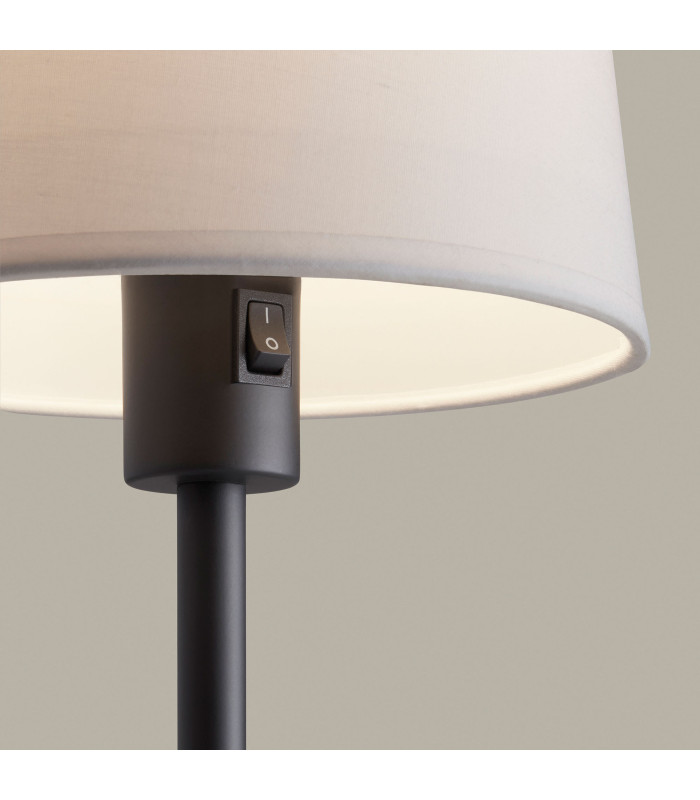 Metrica Square Table Lamp with Round Tapered Shade Black E27 15W-2
