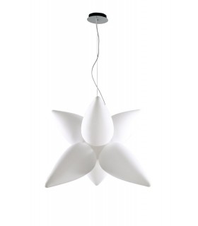 Ceiling Pendant 6 Light E27 Outdoor IP44, Matt White, Opal White - 1