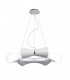 Ceiling Pendant 6 Flat Round Light E27, Gloss White, White Acrylic, Polished Chrome - 1