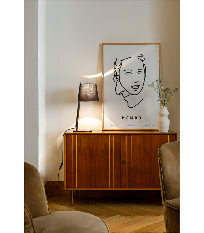 Clip Table Lamp with Round Tapered Shade Black E27 15W-3