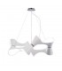 Ceiling Pendant 8 Twisted Round Light E27, Gloss White, White Acrylic, Polished Chrome - 1