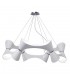Ceiling Pendant 12 Twisted Round Light E27, Gloss White, White Acrylic, Polished Chrome - 1