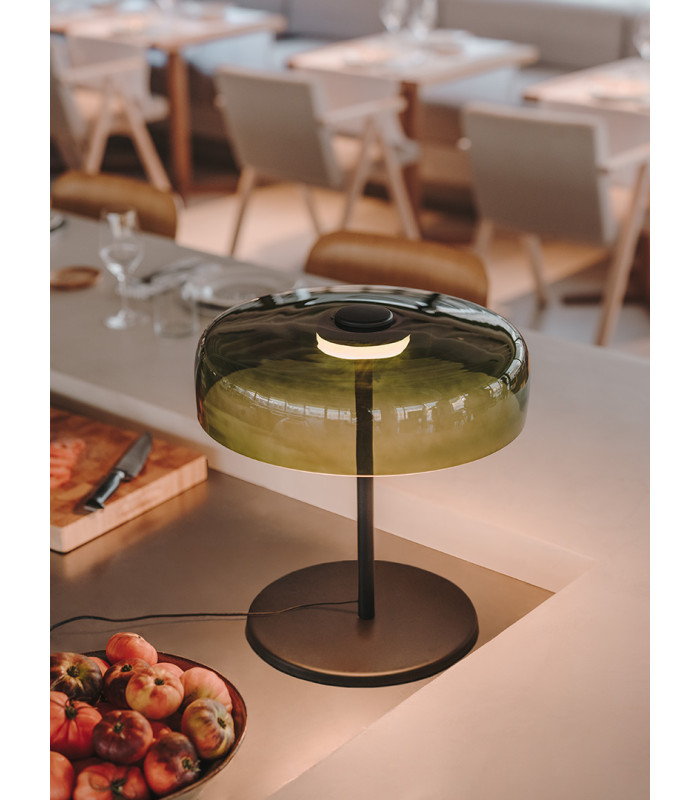 Levels Single Dome 42cm Integrated LED Table Lamp Black Green 14.7W CCT 2700-3000-4000K 3 Steps Dimming-3