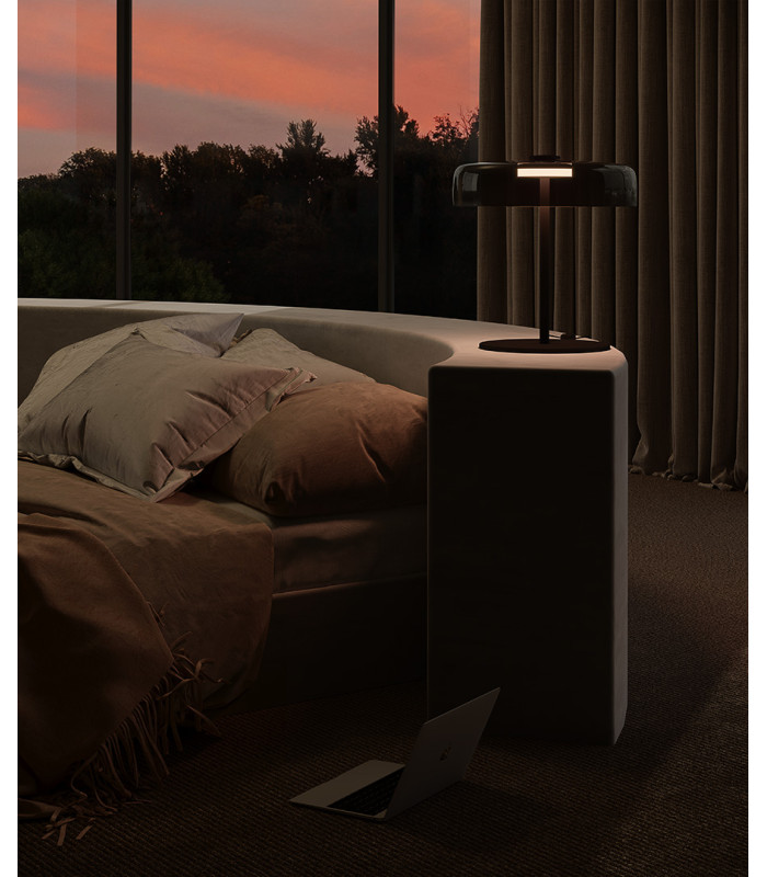 Levels Single Dome 42cm Integrated LED Table Lamp Black Fumé 14.7W CCT 2700-3000-4000K 3 Steps Dimming-3