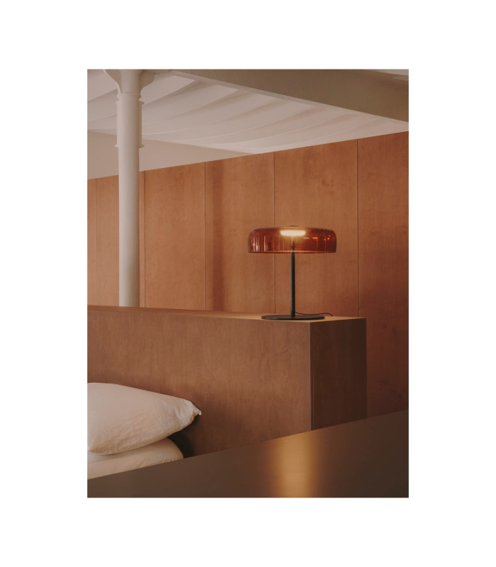 Levels Single Dome 42cm Integrated LED Table Lamp Black Amber 14.7W CCT 2700-3000-4000K 3 Steps Dimming-2