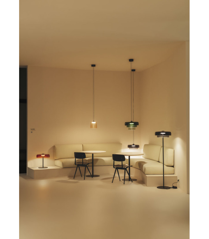 Levels Single Dome 42cm Integrated LED Table Lamp Black Amber 14.7W CCT 2700-3000-4000K 3 Steps Dimming-3