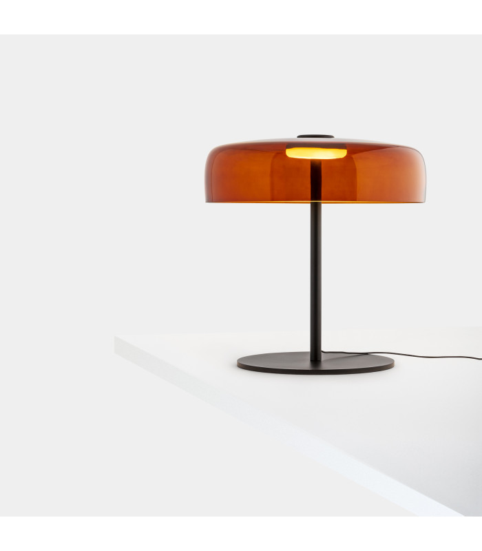 Levels Single Dome 42cm Integrated LED Table Lamp Black Amber 14.7W CCT 2700-3000-4000K 3 Steps Dimming-5