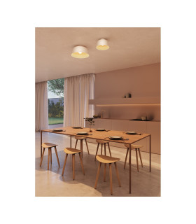 Miso 29cm Bowl Semi Flush Ceiling Light White E27 15W-2