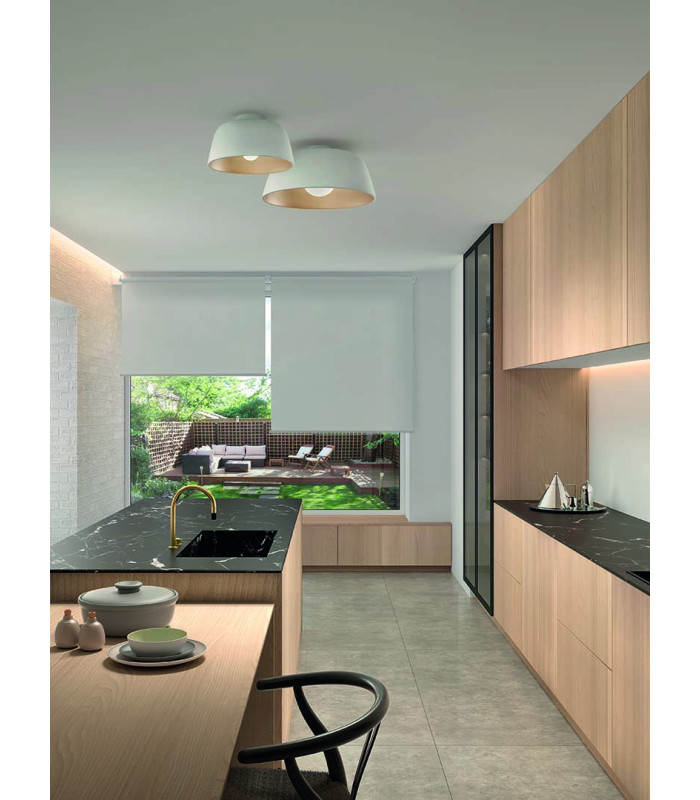 Miso 29cm Bowl Semi Flush Ceiling Light White E27 15W-3