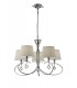 Ceiling Pendant 5 Light E14, Polished Chrome with Ivory White Shades - 1