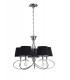 Ceiling Pendant 5 Light E14, Polished Chrome with Black Shades - 1