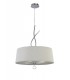 Ceiling Pendant 4 Light E27 Round, Polished Chrome with Ivory White Shade - 1