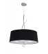 Cylindrical Ceiling Pendant 4 Light E27 Round, Polished Chrome with Black Shade - 1