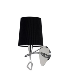 Wall Lamp Switched 1 Light E14, Polished Chrome with Black Shade - 1