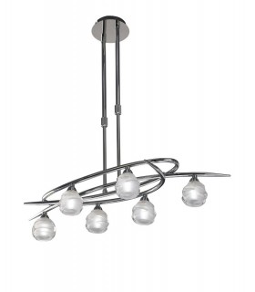 Telescopic Semi Flush Convertible 6 Light G9 ECO, Polished Chrome - 1