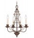 Chandelier 4 Light Rustic Antique Bronze Finish, E14 - 1