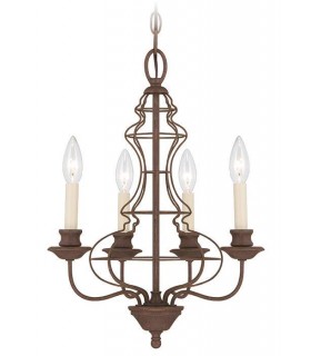 Chandelier 4 Light Rustic Antique Bronze Finish, E14 - 1