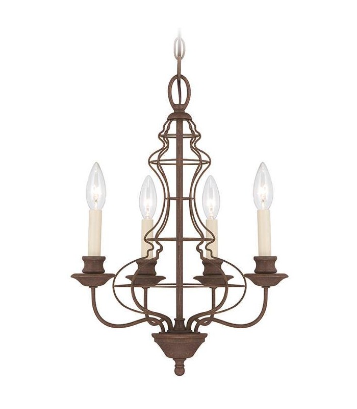 Chandelier 4 Light Rustic Antique Bronze Finish, E14 - 1