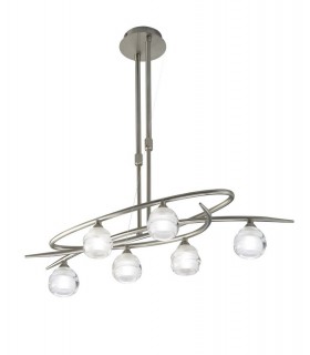 Telescopic Semi Flush Convertible 6 Light G9 ECO, Satin Nickel - 1