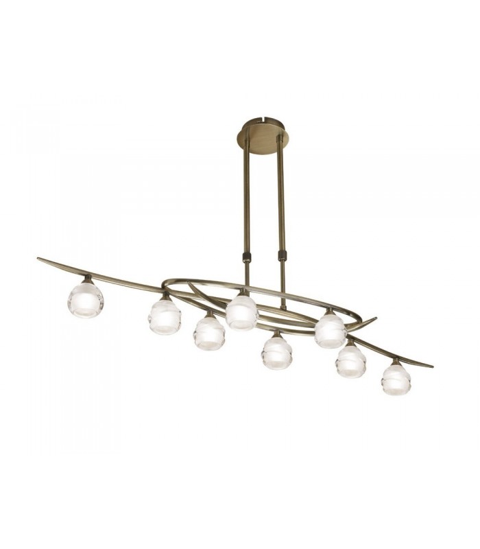 Telescopic 8 Light G9 ECO Line, Antique Brass - 1