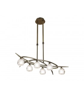 Telescopic Semi Flush Convertible 6 Light G9 ECO, Antique Brass - 1