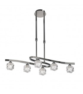 Telescopic Semi Flush Convertible 6 Light G9 ECO, Polished Chrome - 1