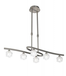 Telescopic Semi Flush Convertible 6 Light G9 ECO, Satin Nickel - 1