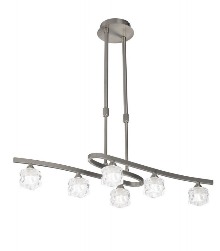 Telescopic Semi Flush Convertible 6 Light G9 ECO, Satin Nickel - 1