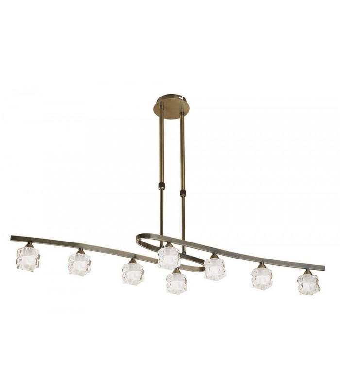 Telescopic 8 Light G9 ECO, Antique Brass - 1