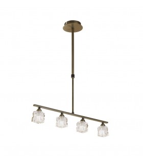 Ceiling Pendant 4 Light G9 ECO Bar, Antique Brass - 1