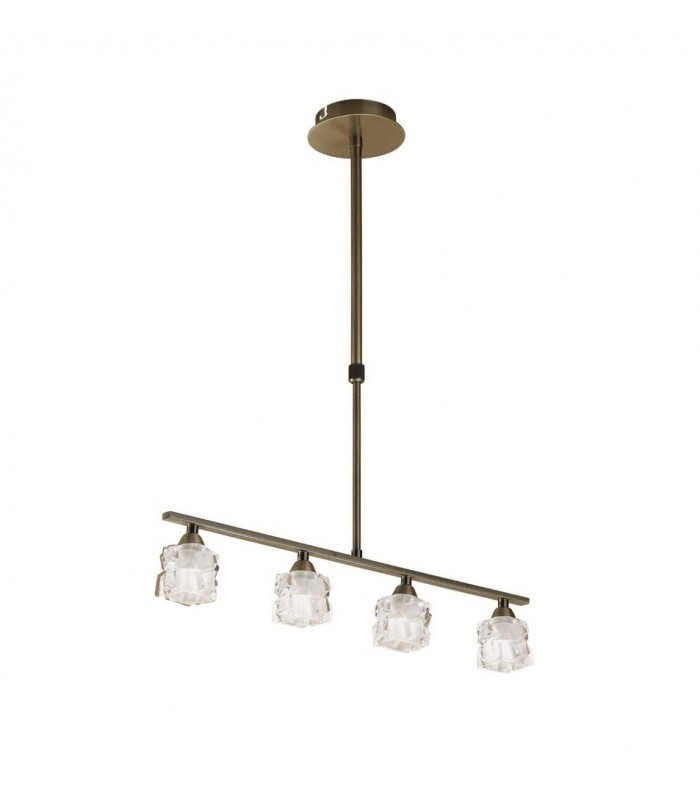 Ceiling Pendant 4 Light G9 ECO Bar, Antique Brass - 1