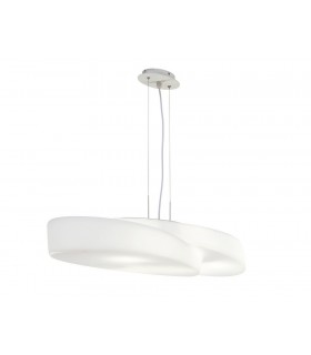Ceiling Pendant 6 Light E27 IP44, Matt White, Opal White - 1