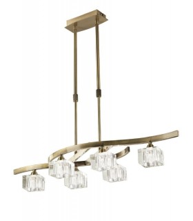 Telescopic Semi Flush 6 Light G9, Antique Brass - 1