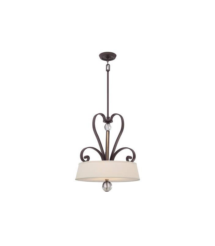 4 Light Ceiling Pendant Western Bronze, E27 - 1