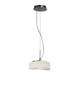 Ceiling Pendant 2 Light GU10 Small, Polished Chrome, Frosted White Glass - 1