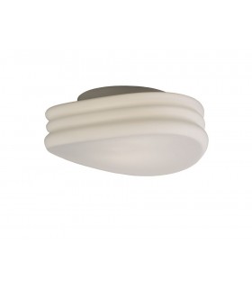 Flush Ceiling, Wall 2 Light E27 Medium, Frosted White Glass - 1