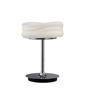 Table Lamp 2 Light GU10 Small, Polished Chrome, Frosted White Glass - 1