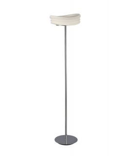 Floor Lamp 2 Light E27, Polished Chrome, Frosted White Glass - 1